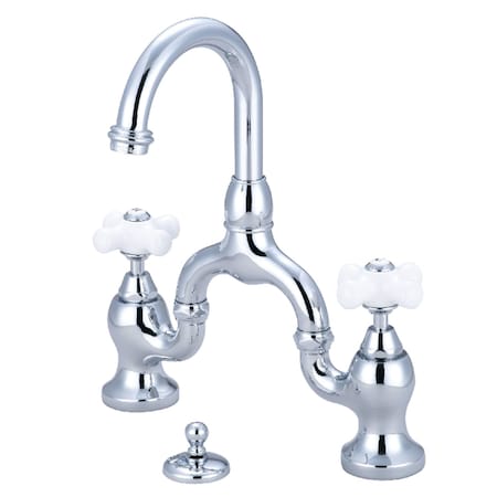 Kingston Brass KS7991PX Bridge Bathroom Faucet with Brass Pop-Up, Polished Chrome KS7991PX